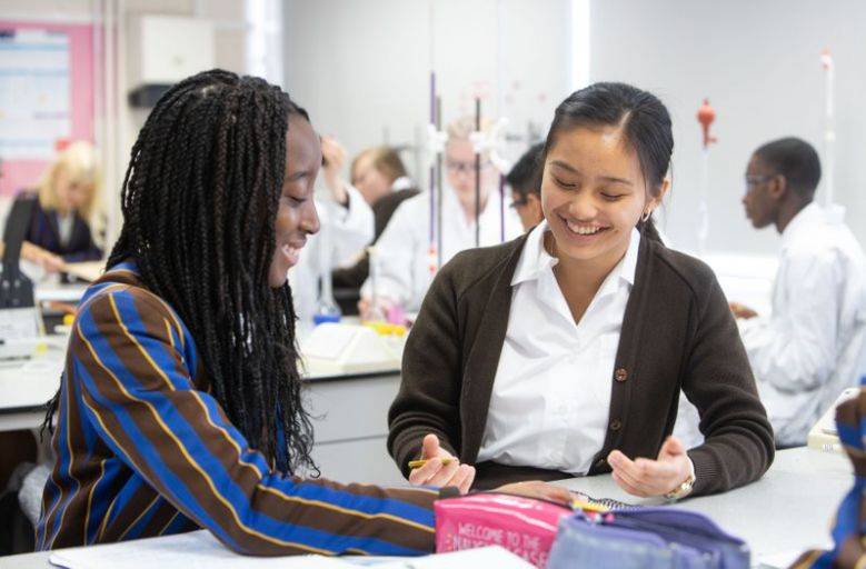 Sixth Form students in a science lab